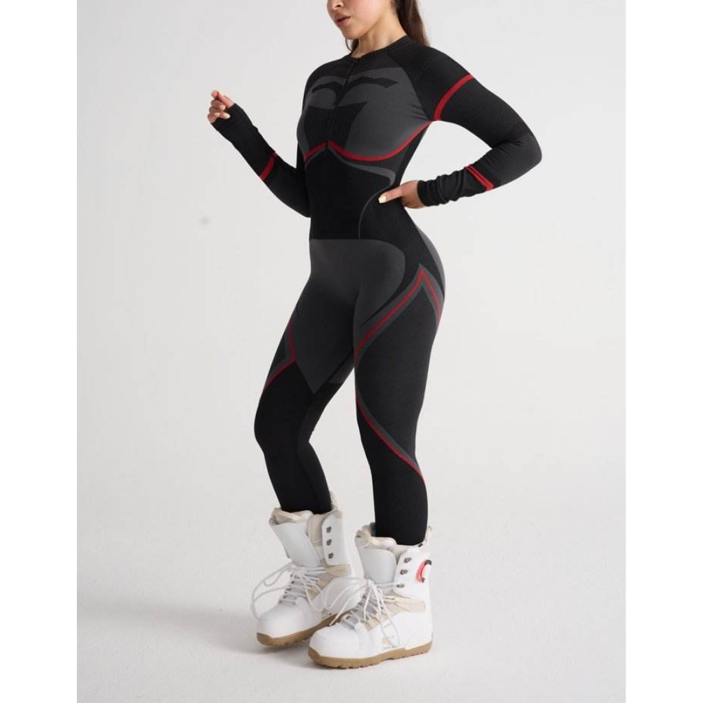 Funktionswäsche Set Damen Schwarz - Thermo Skiunterwäsche fürs Skifahren