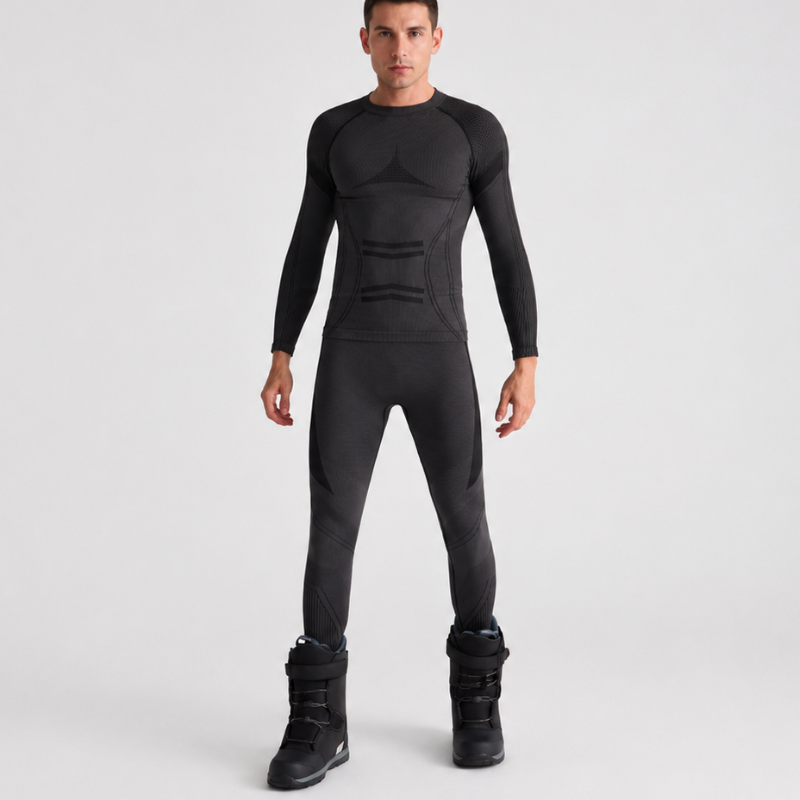 Funktionswäsche Set Herren Schwarz - Thermo Skiunterwäsche fürs Skifahren