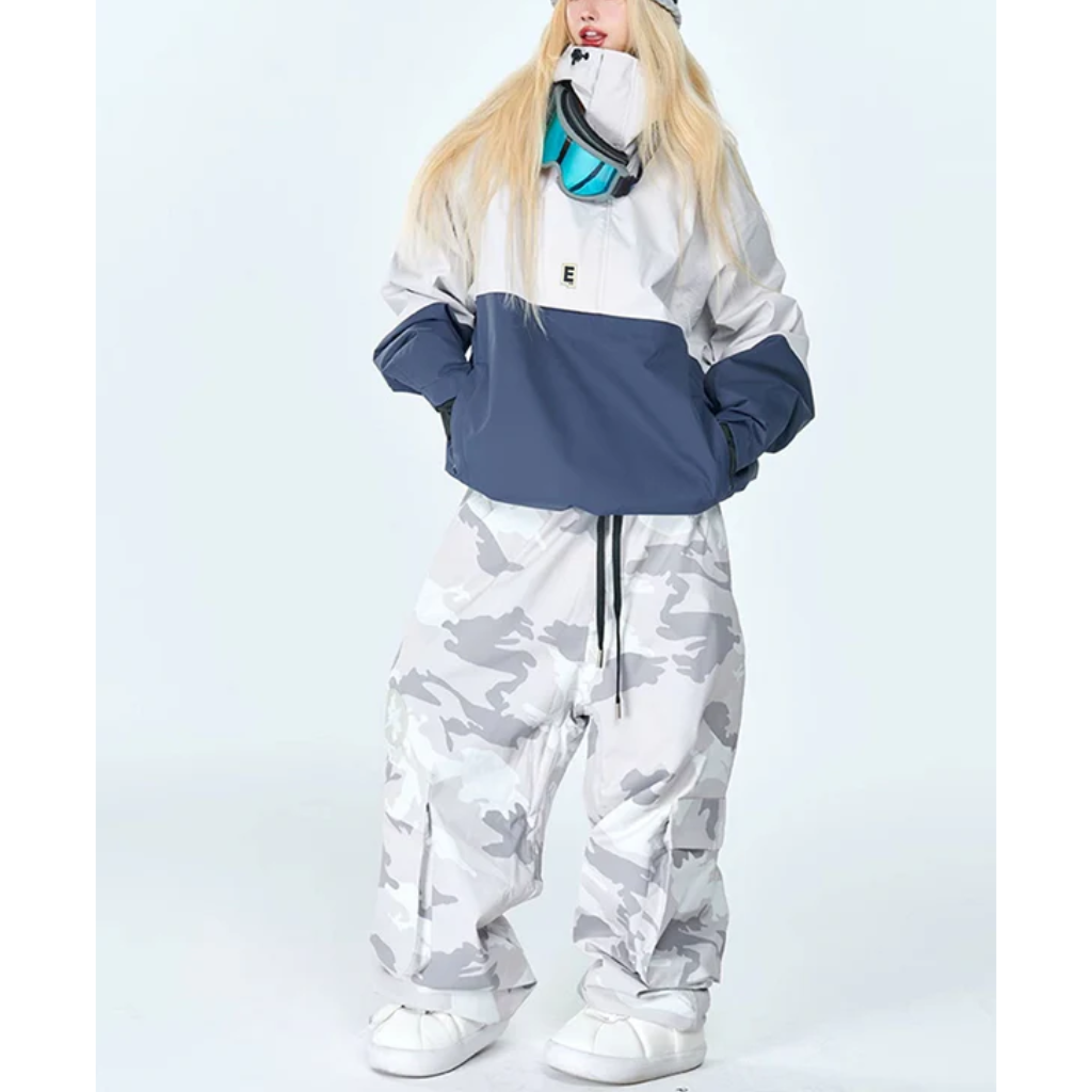 Skianzug Damen Anorak - Kapuzenjacke und Camouflage Hose