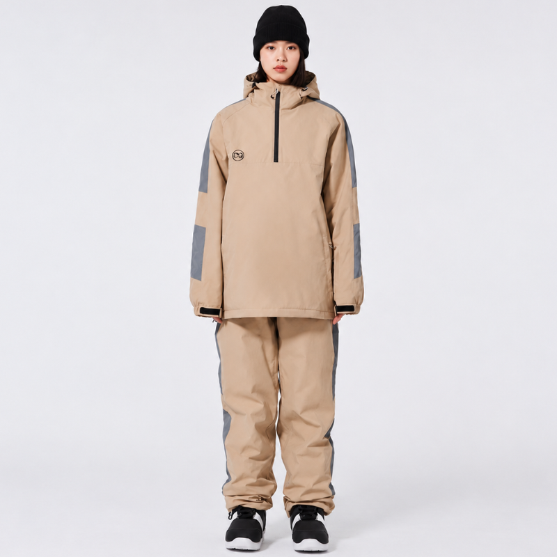 Skianzug Unisex - Skijacke Half-Zip mit Kapuze & Skihose