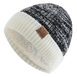 Mikael | Pelzgefütterte Wintermütze-Schwarz und Weiß-54-60cm-Snowmyoko