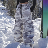 Baggy Skihose Camouflage für Damen - Snowboardhose Weit für Wintersport