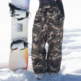 Baggy Skihose Camouflage für Damen - Snowboardhose Weit für Wintersport