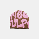 Beanie Mütze Y2K mit Grafik - Bedruckte Strickmütze