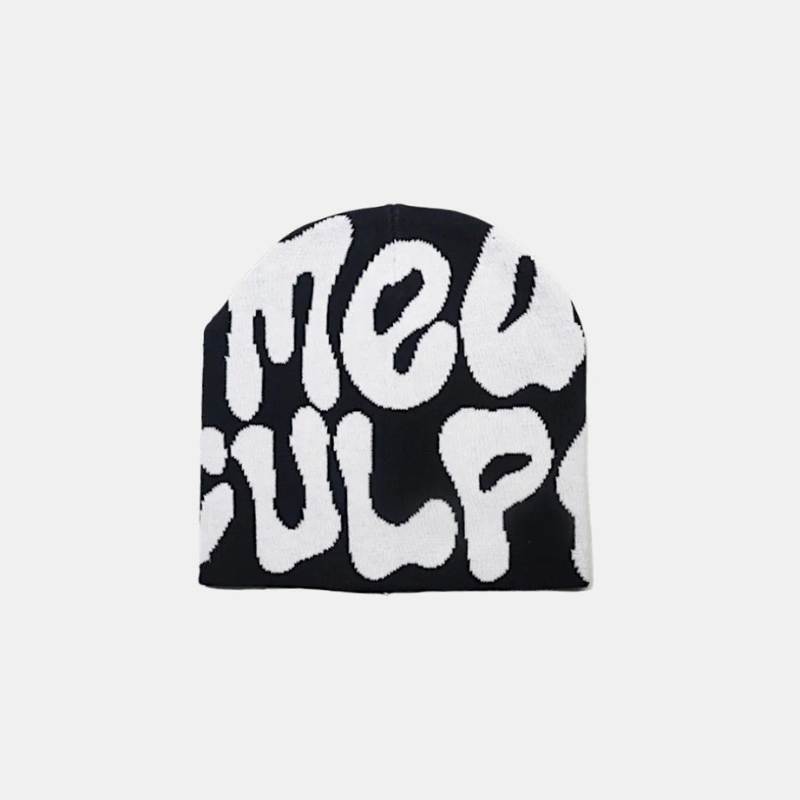 Beanie Mütze Y2K mit Grafik - Bedruckte Strickmütze