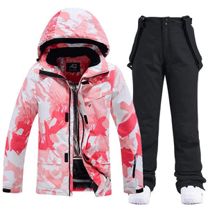 Coralie | Schöner Skianzug für Frauen-Rosa und Schwarz-XS-Snowmyoko