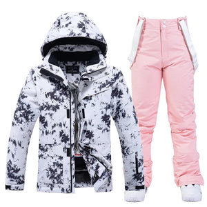 Coralie | Schöner Skianzug für Frauen-Schwarz und Rosa-XS-Snowmyoko