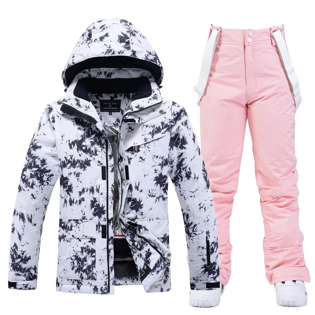 Coralie | Schöner Skianzug für Frauen-Schwarz und Rosa-XS-Snowmyoko