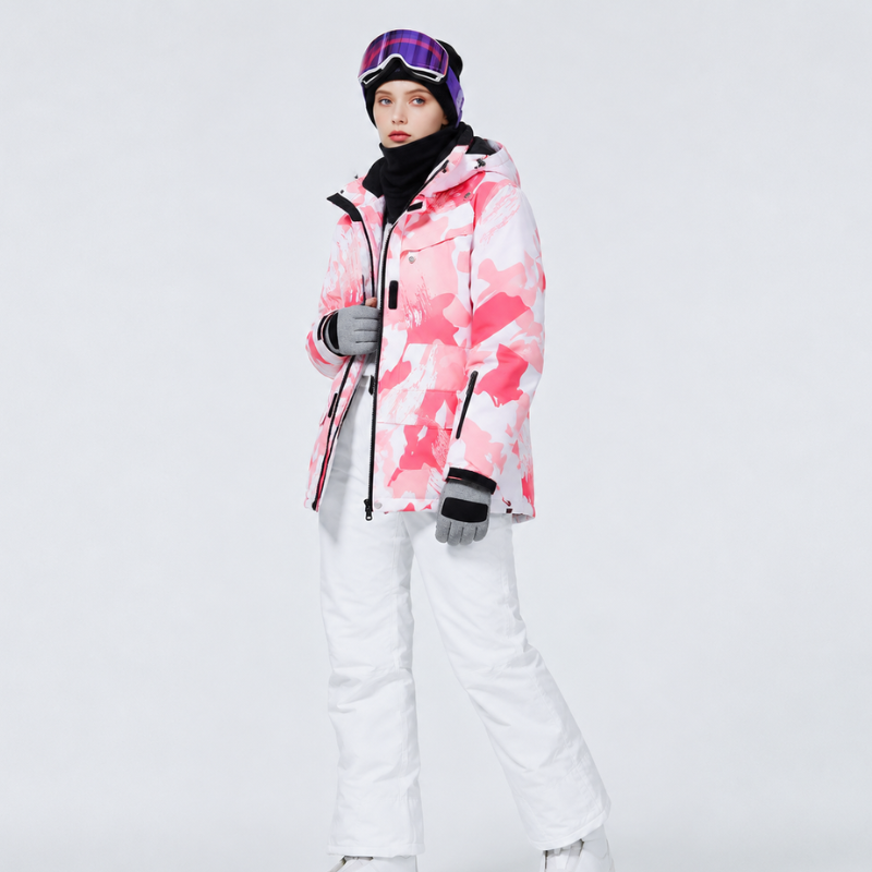 Damen Skianzug Rosa - Skijacke und Skihose - Warm & Wasserdicht für Winter