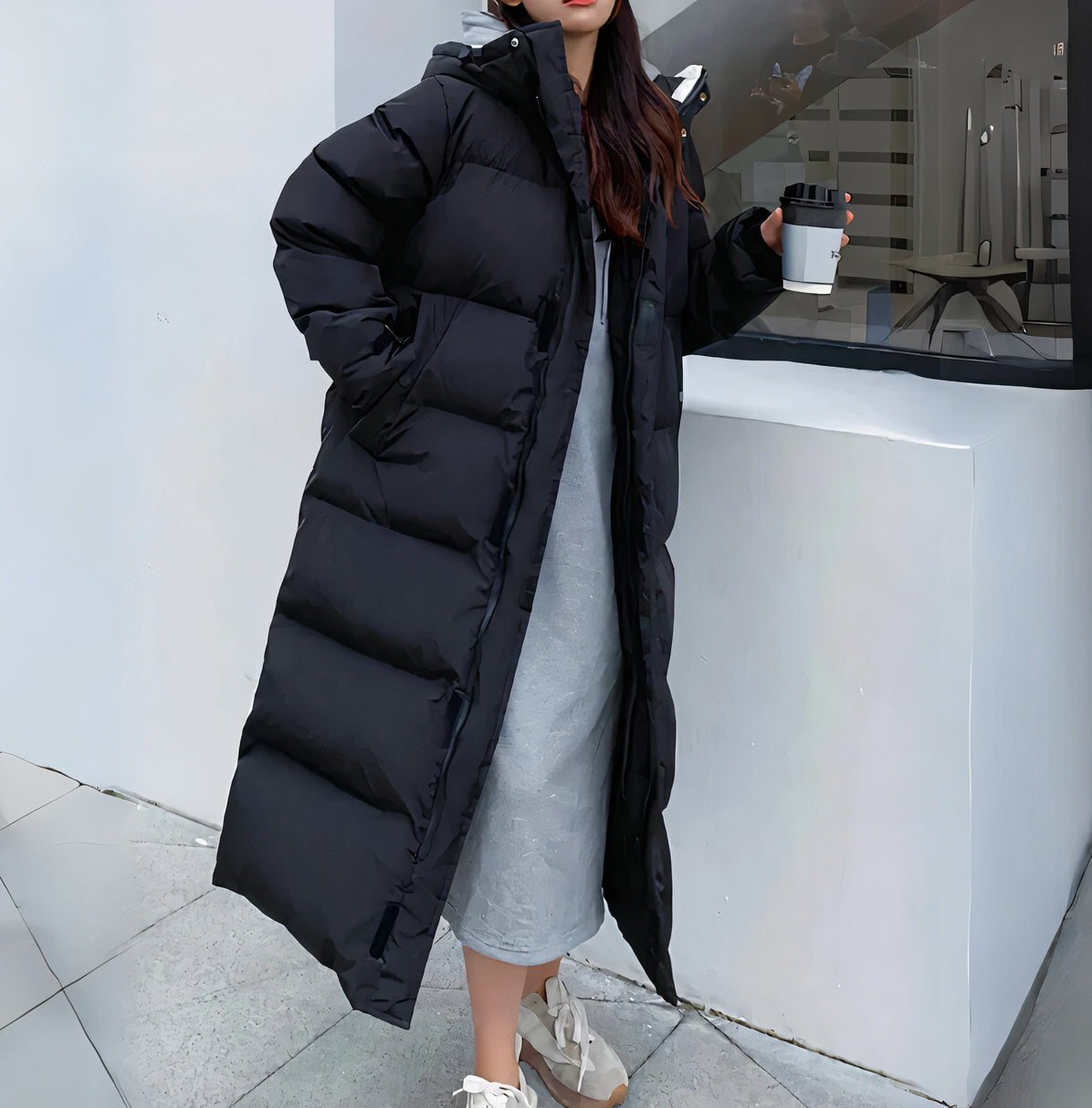 Fleur | Übergroße Jacke mit Kapuze Wasserdicht und winddicht-Becker Boutique