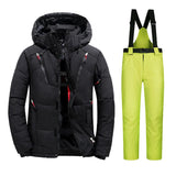 Cameron | Premium Herren Thermo Skianzug Set-Schwarz und Lindgrün-M-Snowmyoko