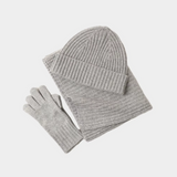 Mütze, Schal & Handschuhe Set - Wolle für Damen & Herren