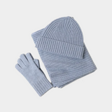 Mütze, Schal & Handschuhe Set - Wolle für Damen & Herren