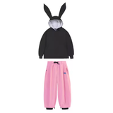 Skianzug Damen Wasserdicht Anorak - Kapuzenjacke mit Hasenohren und Hose
