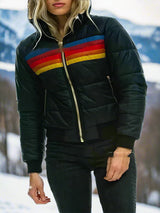 Hesterr | Wintersport Plüschmantel für Frauen-Schwarz-XS-Snowmyoko