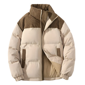 Blaise | Quiltet vinterjakke til mænd med varm foring og høj krave-Brun og khaki-Blaise | Quiltet vinterjakke til mænd med varm foring og høj krave - €52-Bentzen Butik